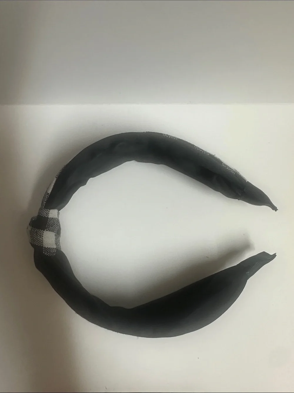 Black & White Plaid Knot Headband